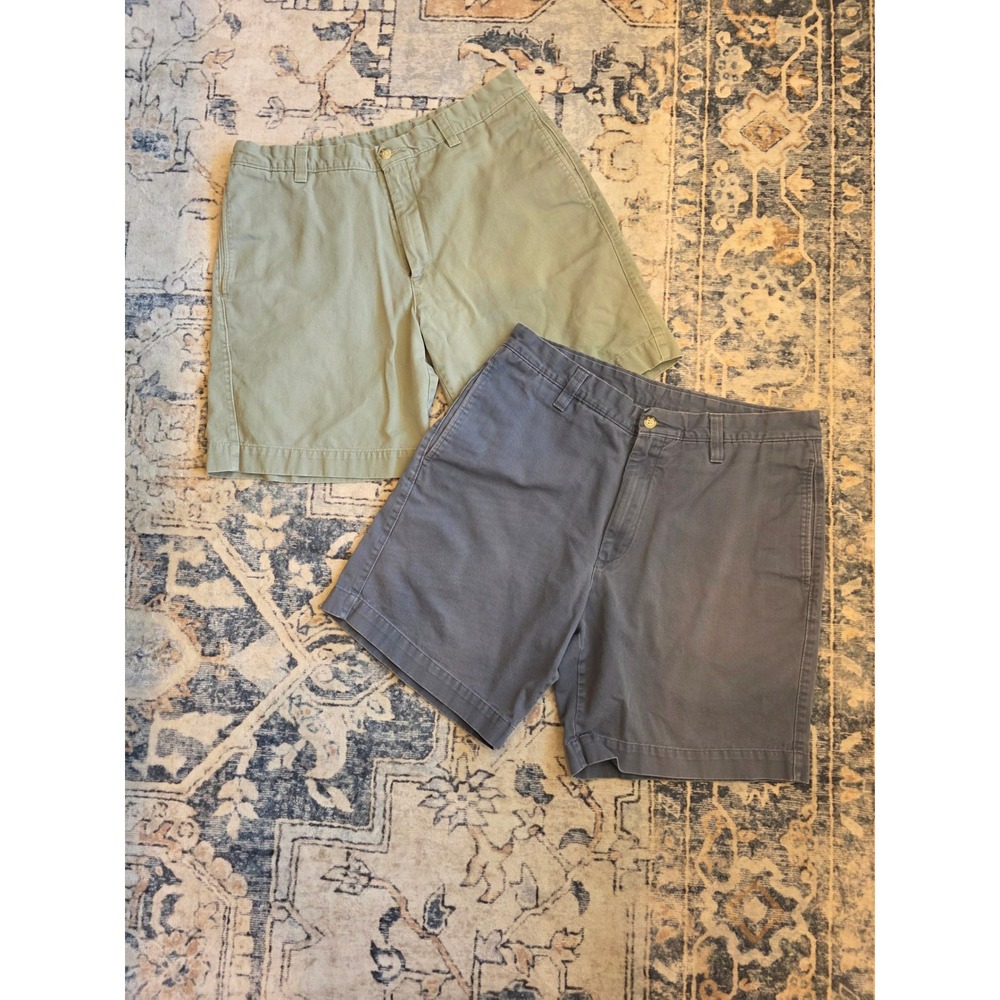 Craig Reagin Mens 34 Stage Shorts Bundle Chino 100% Cotton Preppy Green Blue‎